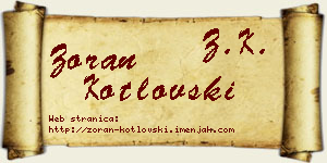 Zoran Kotlovski vizit kartica